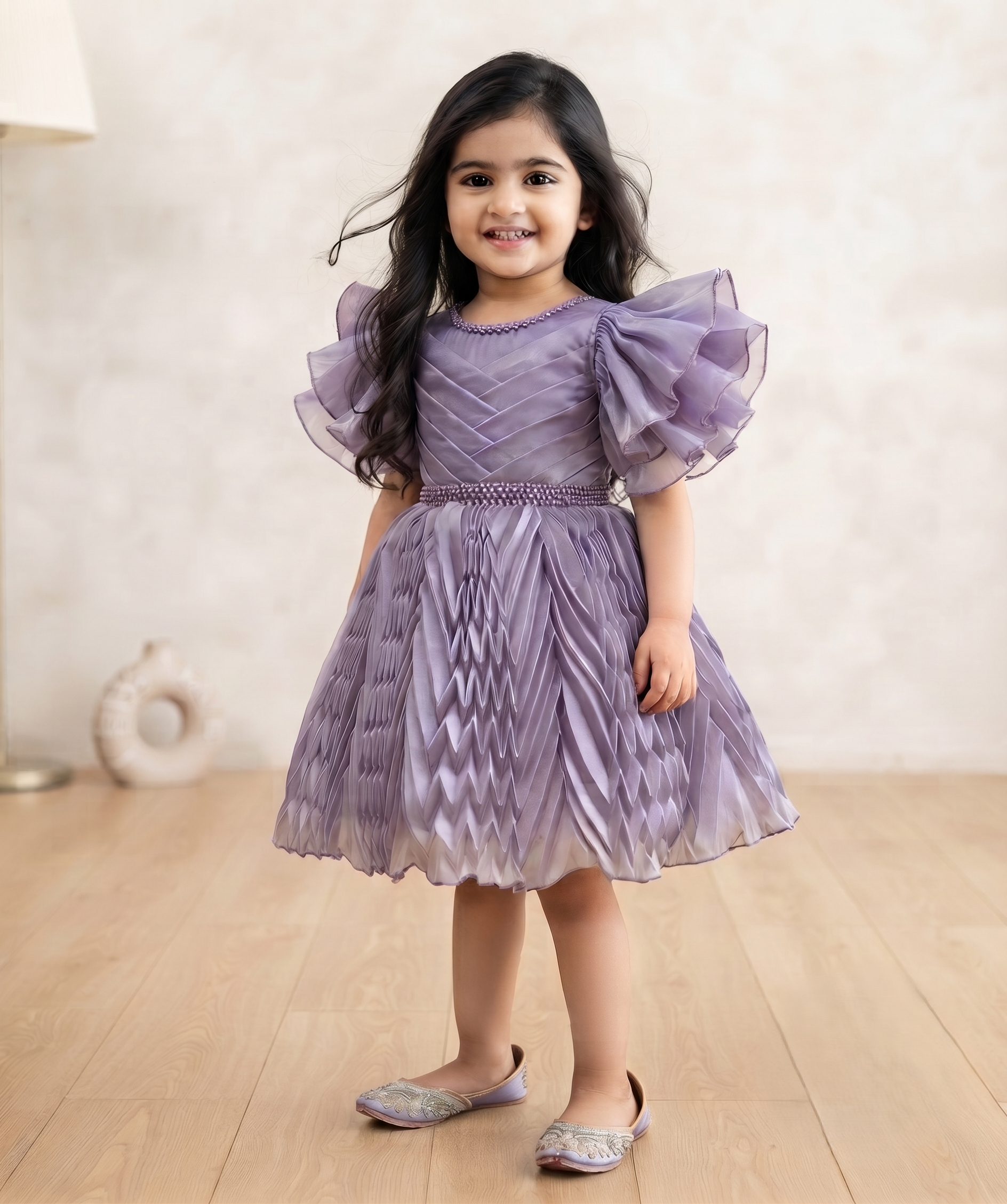 Blabber Party Wear Frock - Grey